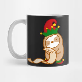 Cute Christmas Naughty Elf Sloth Mug